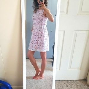 EUC Kensie White and Pink Lace Sleeveless Dress